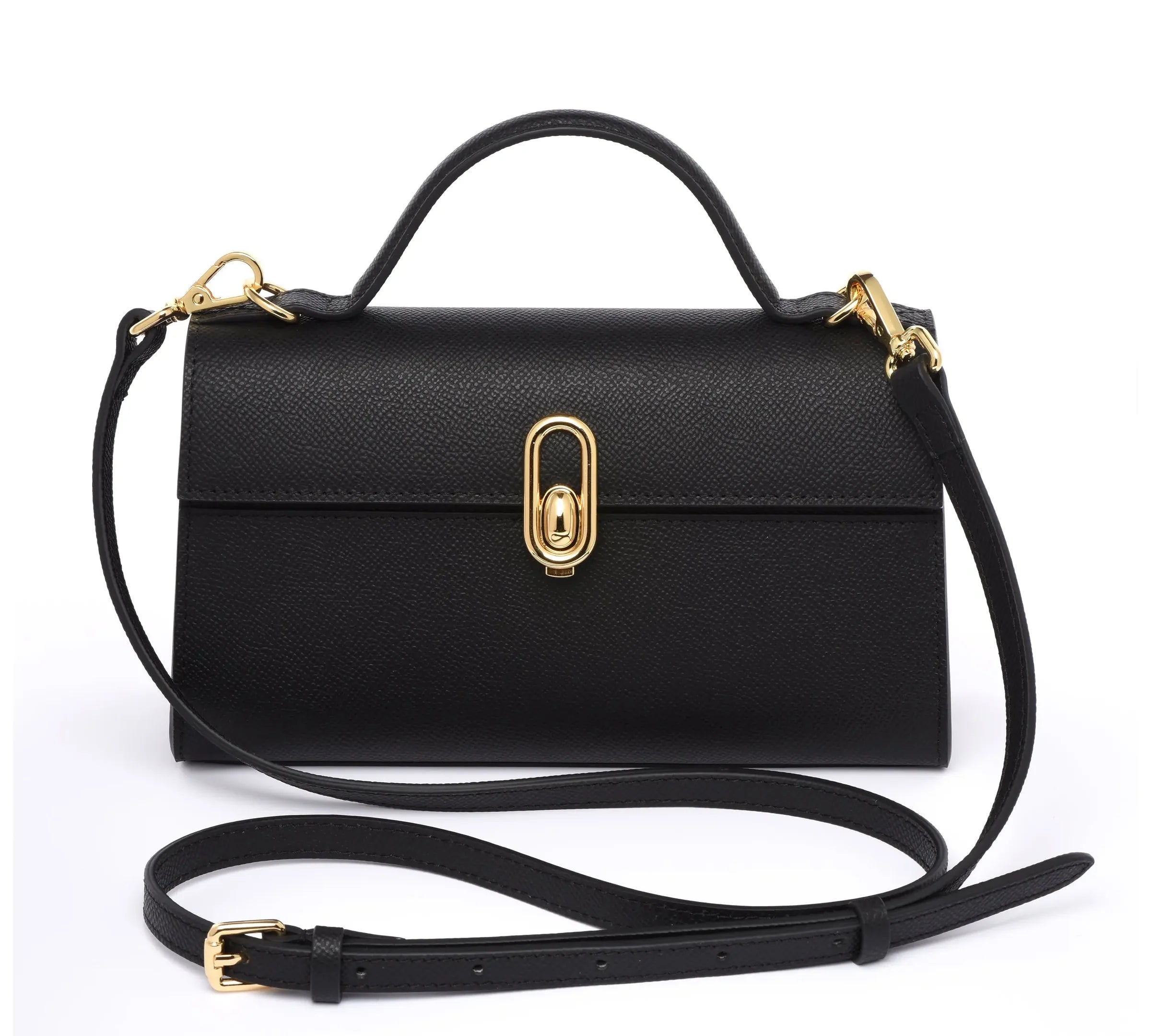 DRESSUPYOURPURSE | The Madison en cuir grainé Epsom BLACK SILVER