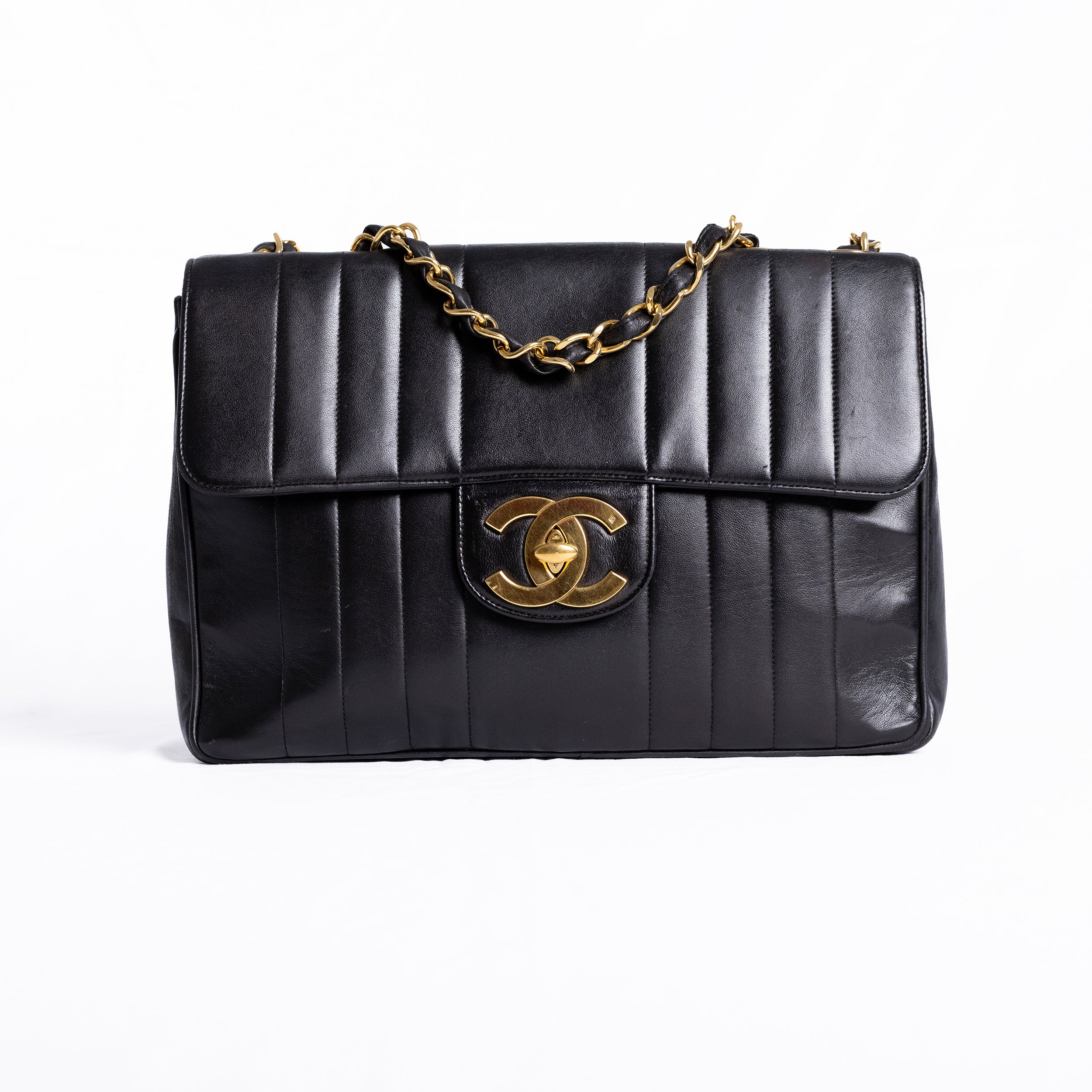 CHANEL Sac Mademoiselle Jumbo Lambskin + certificat Entrupy